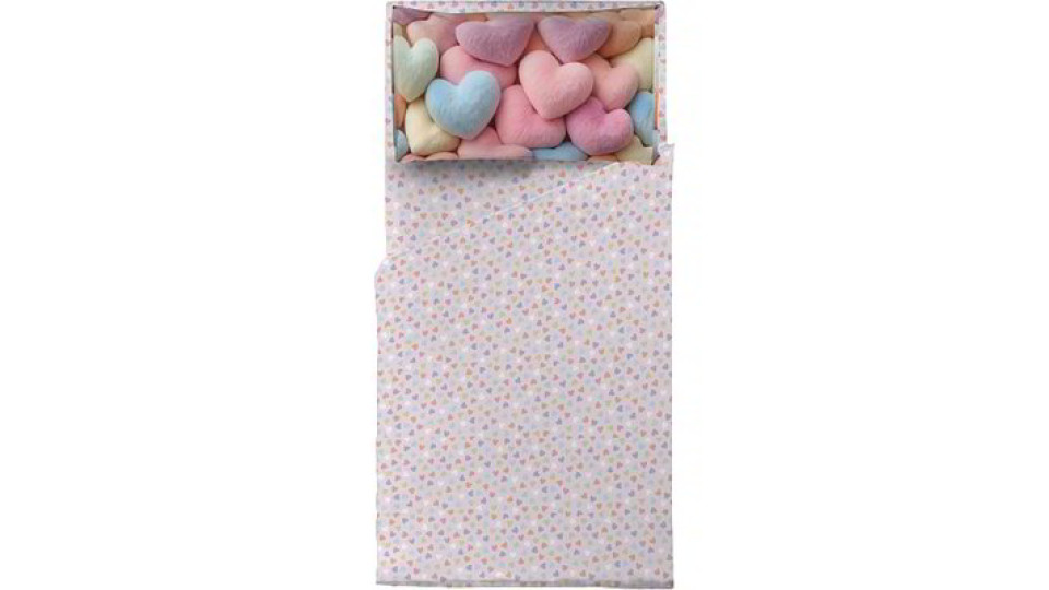 Completo letto singolo - Cuori