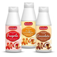Topping alla fragola/zucchero caramellato/cioccolato