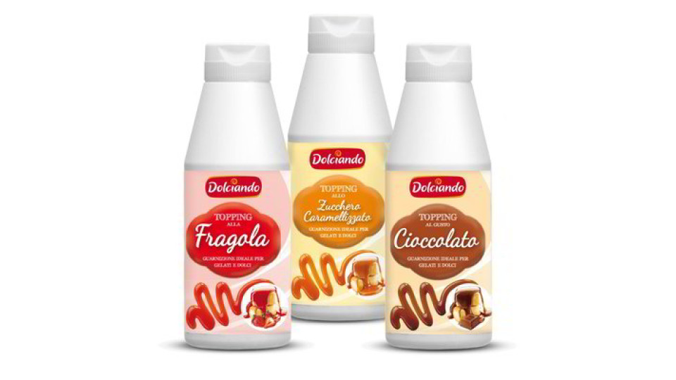 Topping alla fragola/zucchero caramellato/cioccolato
