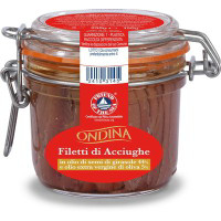Filetti di acciughe in olio di semi di girasole 44% e olio extra vergine di oliva 5%