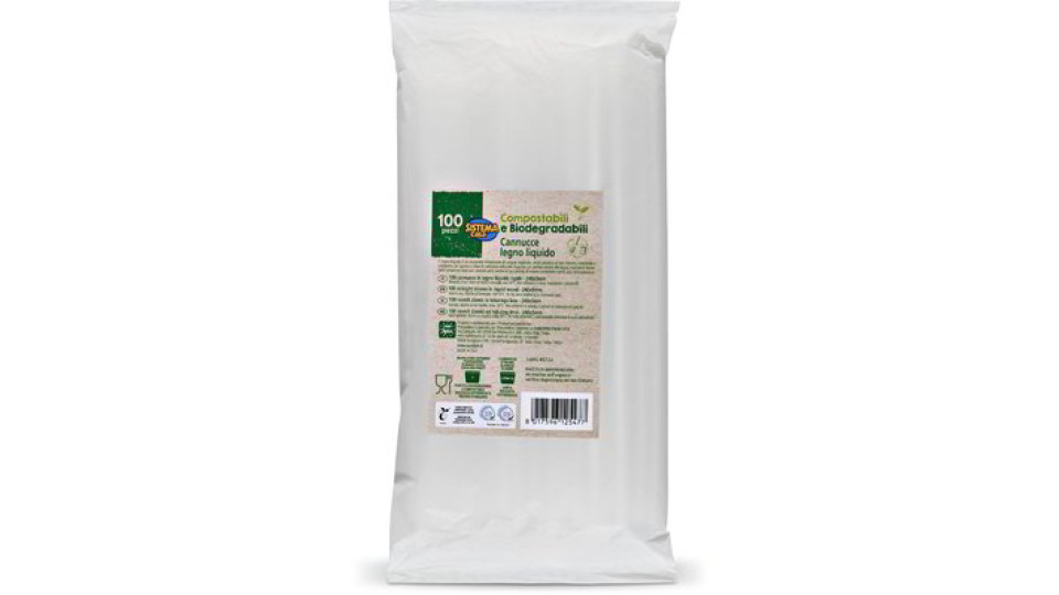 Cannucce compostabili e biodegradabili 100 pezzi