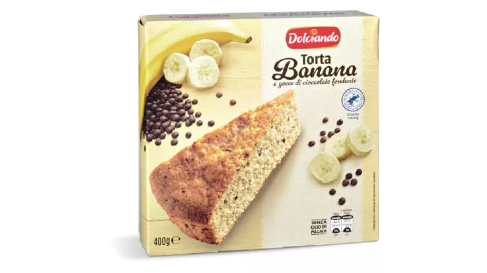 Torta banana e gocce di cioccolato fondente