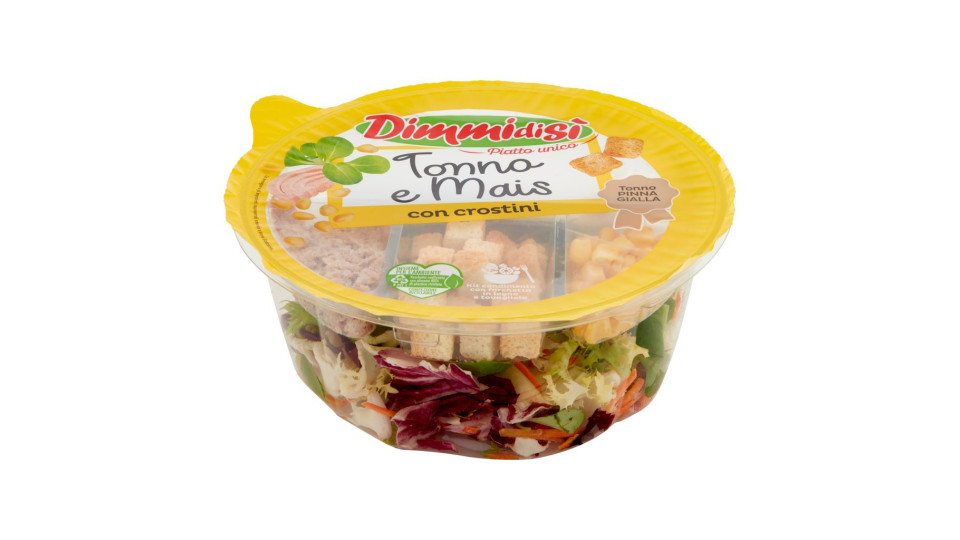 DimmidiSì ...al Piatto unico Insalatona tonno mais crostini