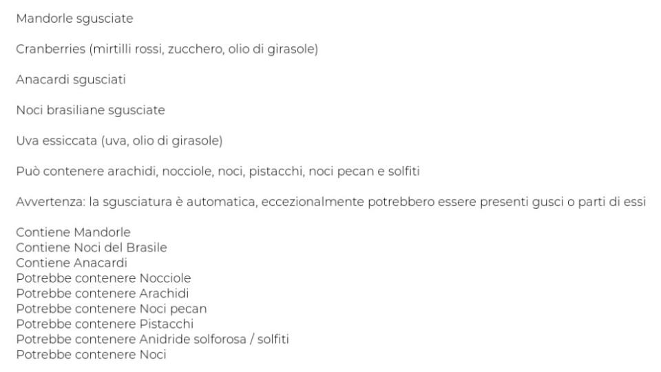 Fitness Mix Snack con Mandorle, Ananas, Anacardi, Papaia, Mirtilli