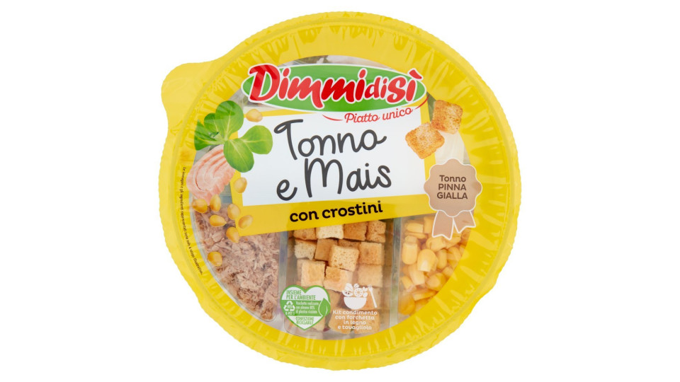 DimmidiSì ...al Piatto unico Insalatona tonno mais crostini