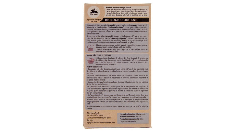 Alce nero Riso Basmati Bio