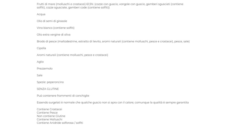 SUGO PRONTO SCOGLIO S/G