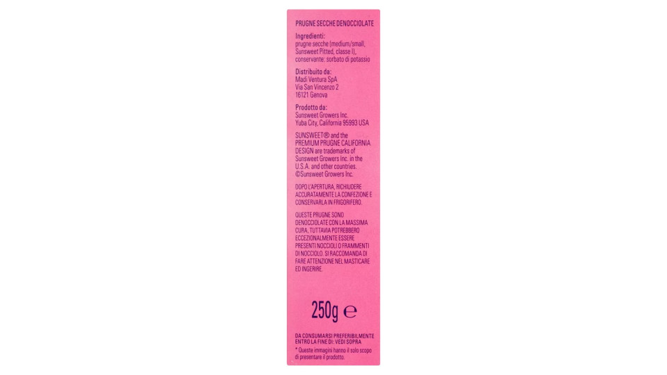 Sunsweet, prugne California premium denocciolate in tubo