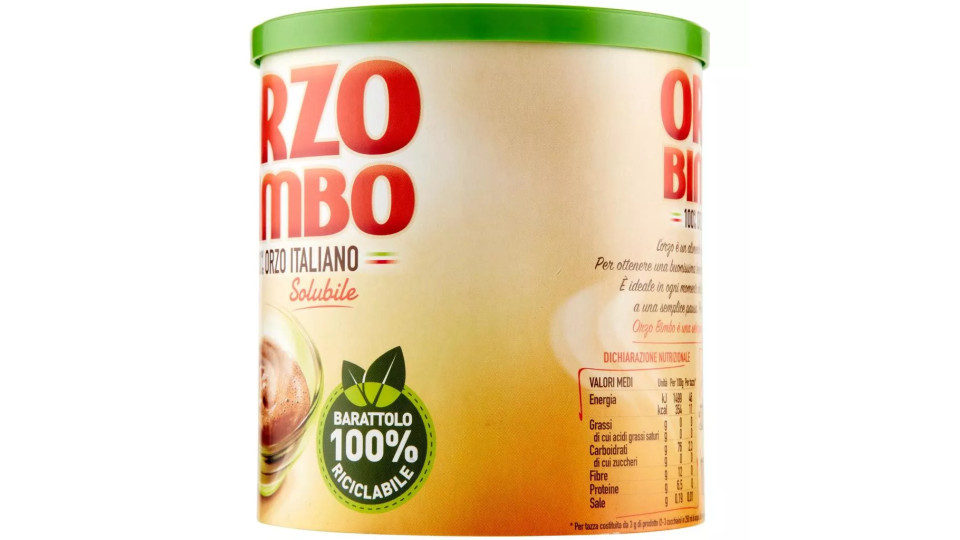 Orzo Bimbo, Orzo 100% italiano solubile