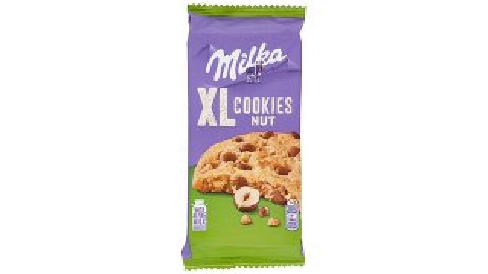 Milka XL Cookies Nut, maxi cookie con cioccolato al latte Milka e nocciole - 184g