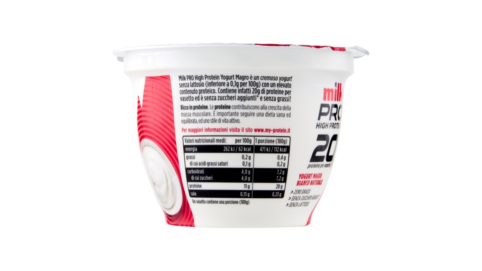 Milk Pro High Protein 15g Yogurt Bianco con Anelli e Granella di Cioccolato 180 g