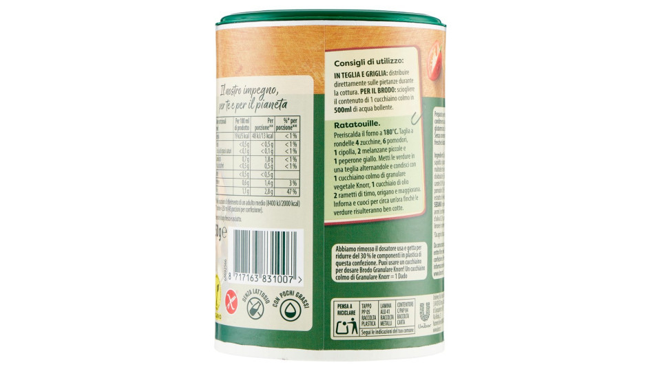 Knorr, brodo granulare verdure