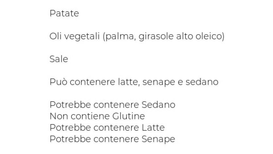 San Carlo, Rustica patatine