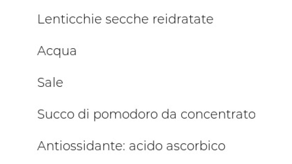 Valfrutta, Bio lenticchie