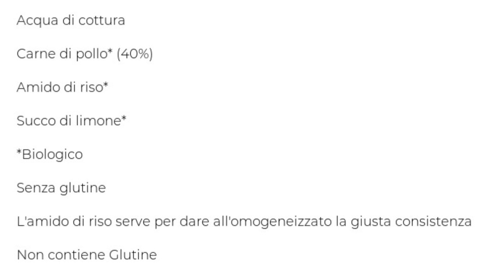 Alce nero, omogeneizzato di pollo biologico