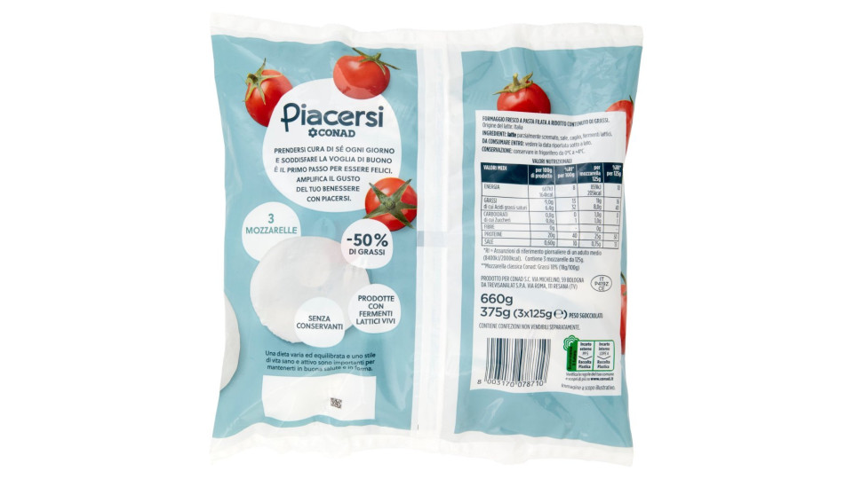 3 Mozzarelle -50% di Grassi 3 x 125 g