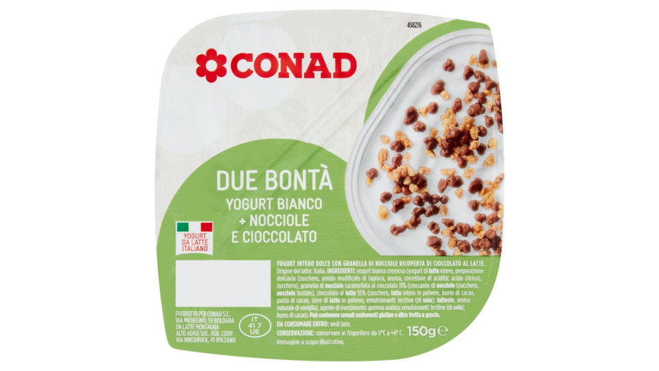 Due Bontà Yogurt Bianco + Nocciole e Cioccolato