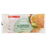 Maxi Panini per Hamburger con Semi di Sesamo 4 x 75 g