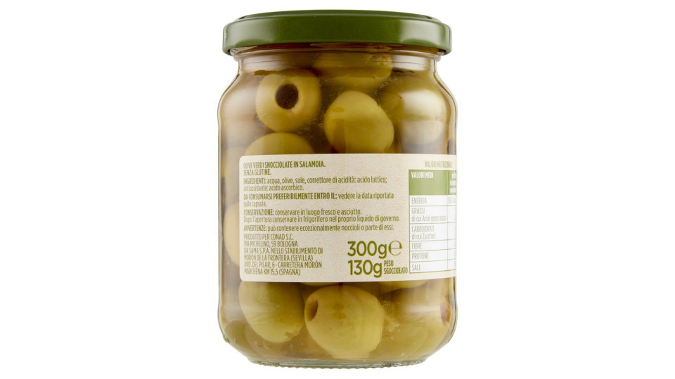 Olive Verdi Snocciolate in Salamoia
