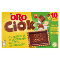 Oro Ciok Biscotto con Tavoletta di Cioccolato alla Nocciola - 10 x 25 g