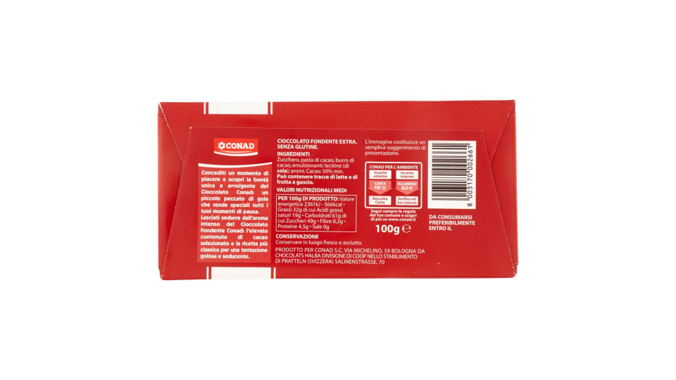 Cioccolato Fondente Extra 50% Cacao