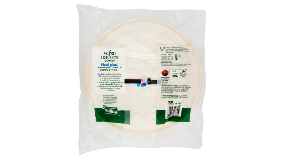 Piatti Piani Biodegradabili e Compostabili* 35 Pz