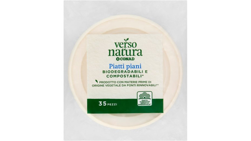 Piatti Piani Biodegradabili e Compostabili* 35 Pz
