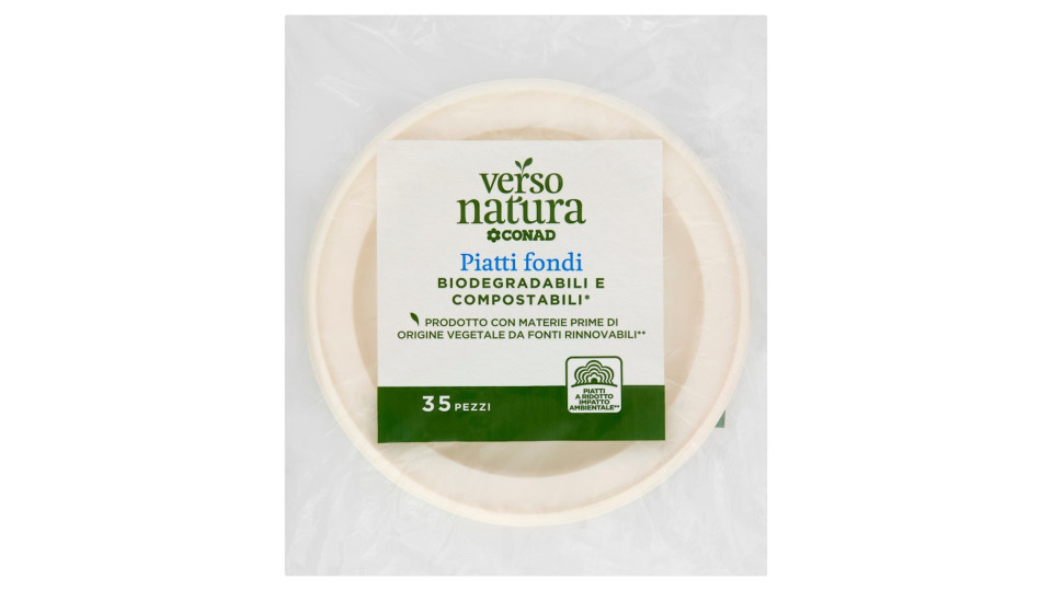 Piatti Fondi Biodegradabili e Compostabili* 35 Pz