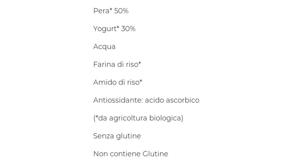 Baby Merenda Pera e Yogurt Biologico Omogeneizzato 2 x 125 g