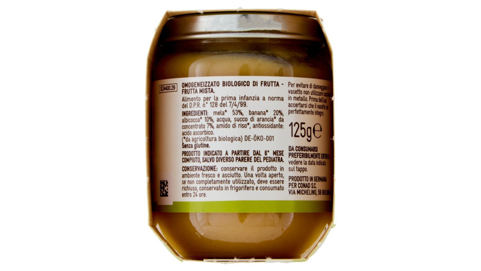 Baby Frutta Mista Biologico Omogeneizzato 2 x 125 g
