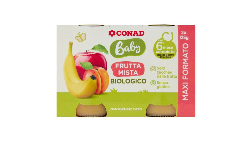 Baby Frutta Mista Biologico Omogeneizzato 2 x 125 g