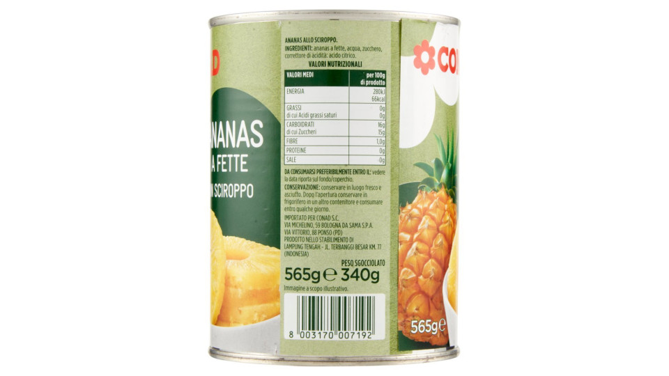 Esselunga, ananas a fette allo sciroppo