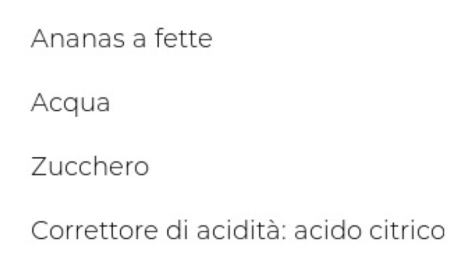 Esselunga, ananas a fette allo sciroppo