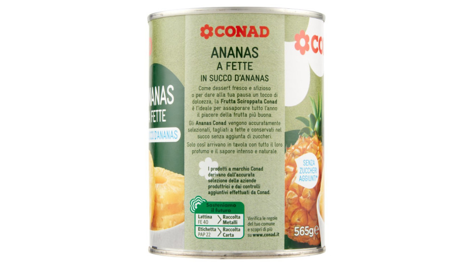 Esselunga, ananas a fette in puro succo di ananas