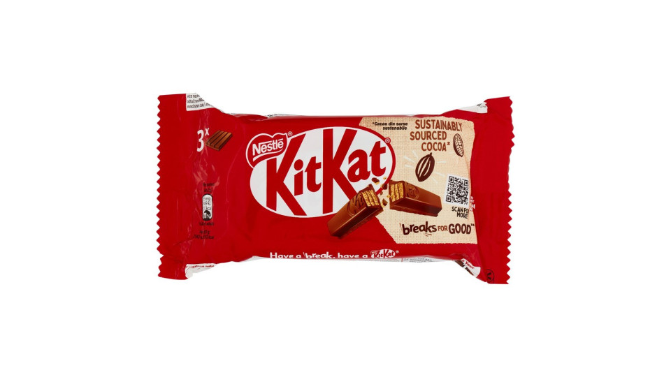 NESTLÉ KITKAT WHITE Snack con wafer ricoperto di cioccolato bianco 3 snack da 41,5g