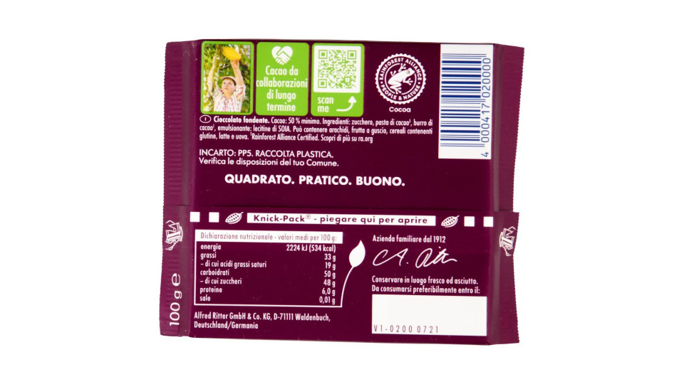 Ritter Sport, fondente Extra