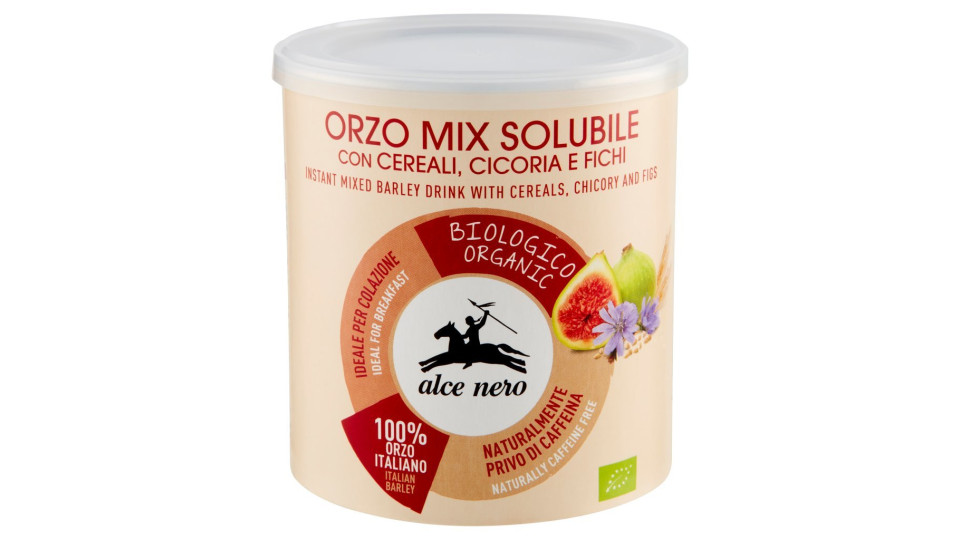 alce nero Orzo Mix Solubile con Cereali, Cicoria e Fichi
