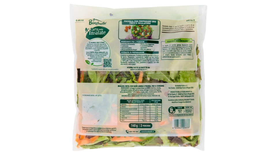 Bonduelle Carta delle Insalate Ricetta Olive