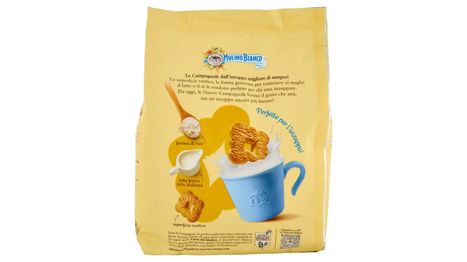 Mulino Bianco - Campagnole, Biscotti Frollini con Crema di Riso al Latte e Farina di Riso 