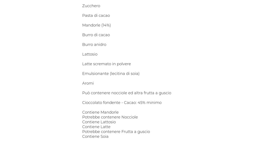 Lindt Fondente con Mandorle Tostate