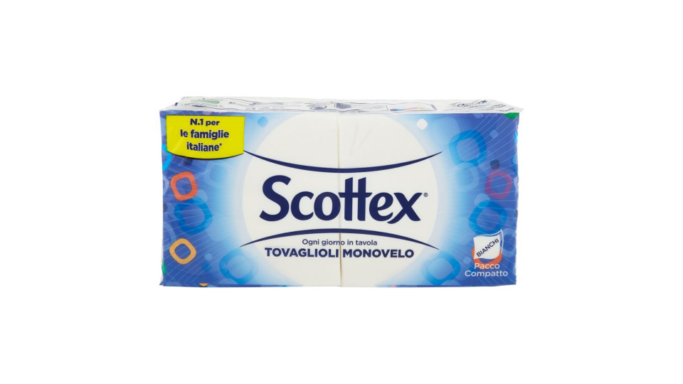 Scottex Tovaglioli Monovelo Bianchi Pacco Famiglia