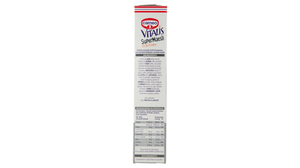 cameo Vitalis Müesli Tostati al Miele cioccolato e nocciole tostate