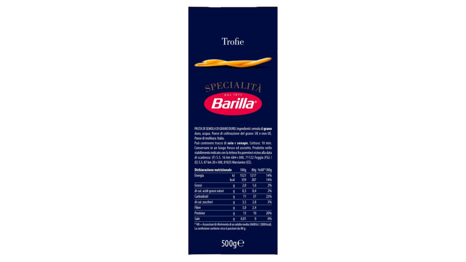Barilla Specialità Trofie