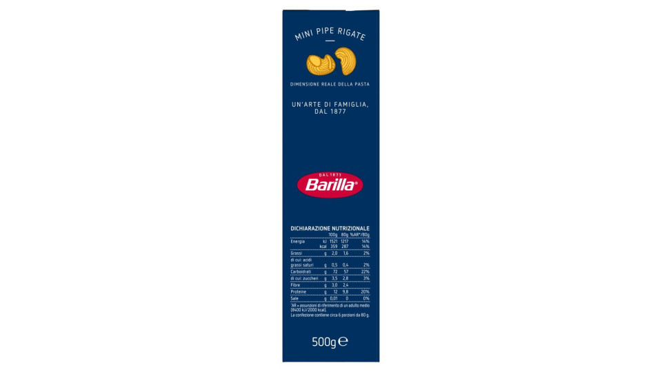 Barilla Piccolini Mini Pipe Rigate