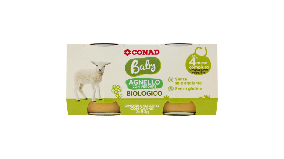 Baby Agnello E Verdure Omogeneizzato Biologico Con Carne