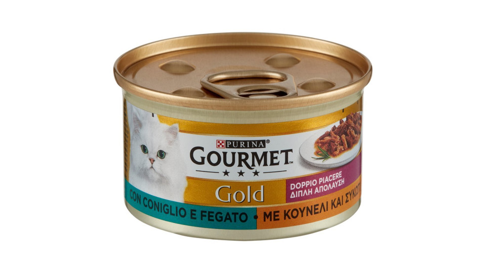 PURINA GOURMET Gold Gatto Doppio piacere con coniglio e fegato lattina