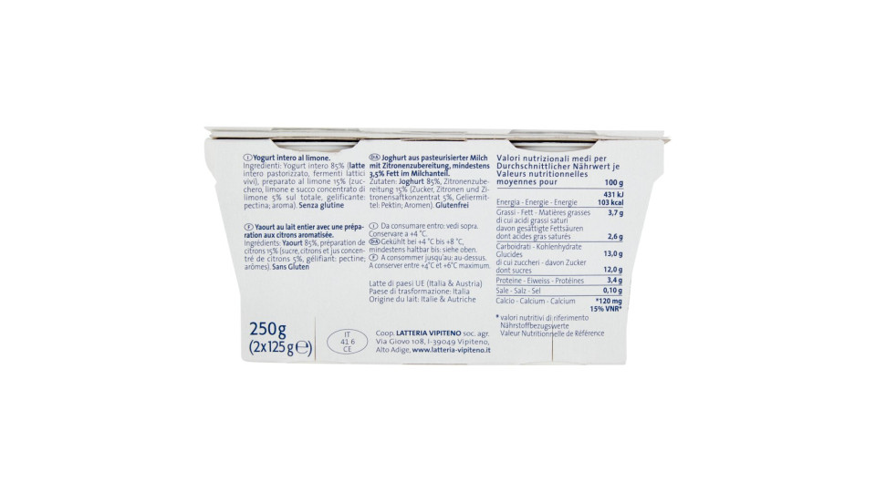 Sterzing Vipiteno Yogurt Limone