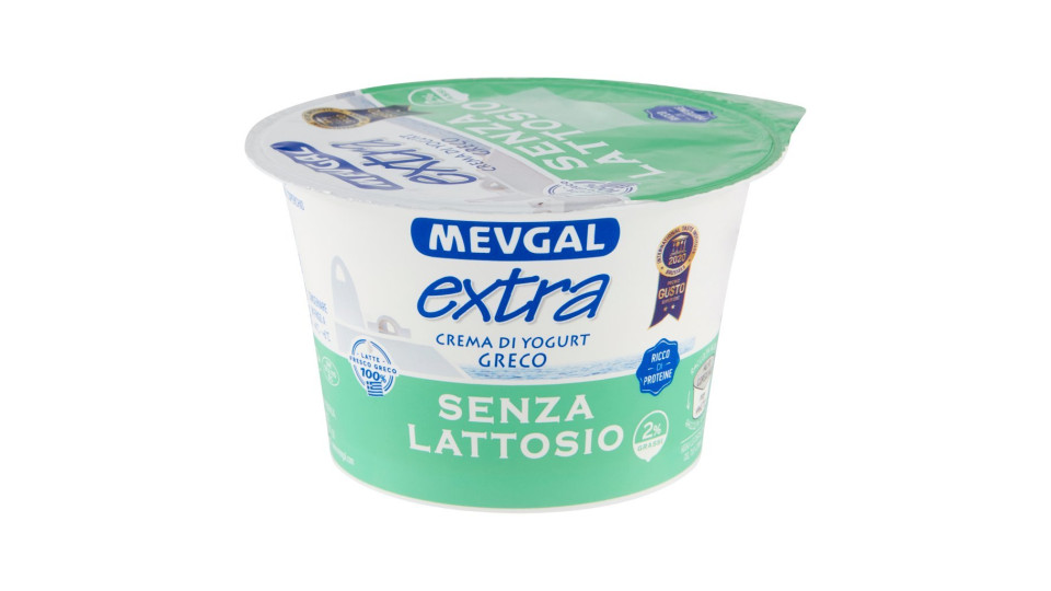 Mevgal Crema di Yogurt Greco Senza Lattosio* 0.9% grassi alla fragola