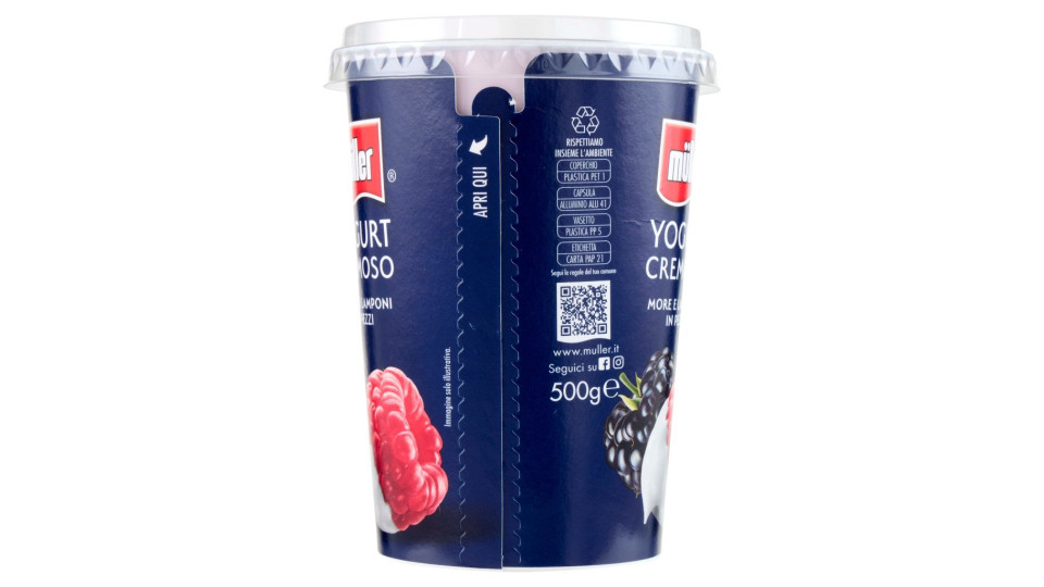 müller Yogurt Cremoso More & Lamponi in Pezzi
