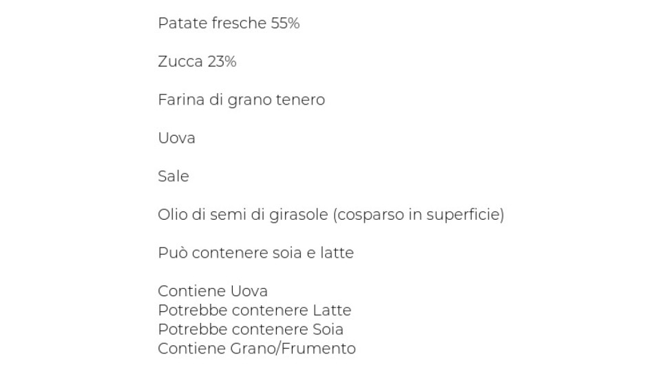 Patamore Le Specialità Gnocchi freschi agli Spinaci